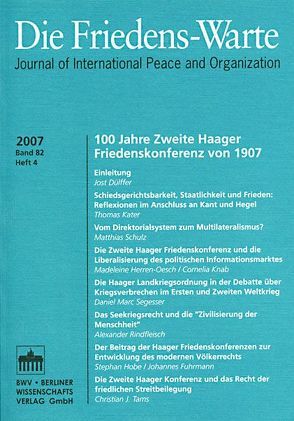 100 Jahre Zweite Haager Friedenskonferenz von Rittberger,  Volker, Tomuschat,  Christian