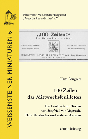 100 Zeilen – das Mittwochsfeuilleton von Pongratz,  Hans