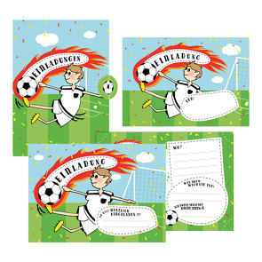 12 Einladungskarten Fußball zum Geburtstag für Jungs inkl. Umschläge von Wirth,  Lisa