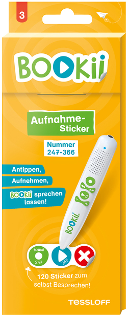 120 BOOKii® Aufnahme-Sticker neutral Paket 3, Nr. 247-366 von Tessloff Verlag