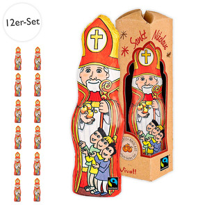 12er-Set Nikolaus aus Fairtrade Schokolade