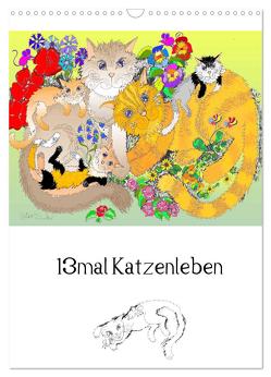 13mal Katzenleben (Wandkalender 2024 DIN A3 hoch), CALVENDO Monatskalender von Thümmler,  Silke