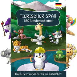 150 hautfreundliche Kindertattoos – Thema: Tierischer Spaß – 9 schöne Tattoobögen/Kindertattoos Tiere – TOPULO®