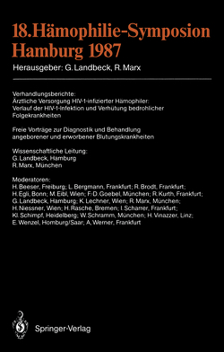 18. Hämophilie-Symposion Hamburg 1987 von Landbeck,  Günter, Marx,  R.