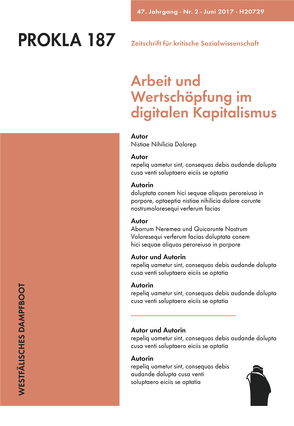 Arbeit und Wertschöpfung im digitalen Kapitalismus von PROKLA