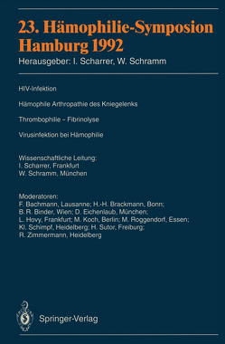 23. Hämophilie-Symposion von Scharrer,  Inge, Schramm,  Wolfgang