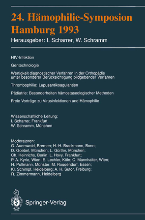 24. Hämophilie-Symposion von Scharrer,  Inge, Schramm,  Wolfgang