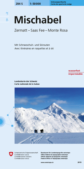 284S Mischabel Schneeschuh- und Skitourenkarte