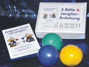 3 Bälle & Jonglier-Anleitung (blau, grün, gelb) von Stephan,  Ehlers