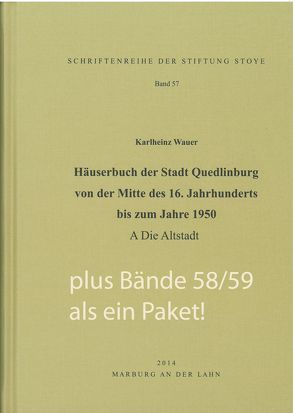 3 Bde. Häuserbuch der Stadt Quedlinburg von der Mitte des 16. Jahrhunderts bis zum Jahre 1950 von Stiftung Stoye, Wauer,  Karlheinz