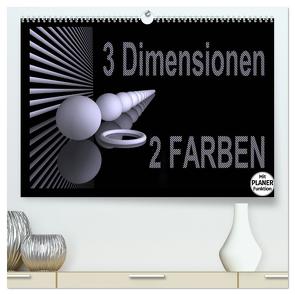 3 Dimensionen – 2 Farben (hochwertiger Premium Wandkalender 2024 DIN A2 quer), Kunstdruck in Hochglanz von IssaBild,  IssaBild