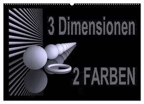 3 Dimensionen – 2 Farben (Wandkalender 2024 DIN A2 quer), CALVENDO Monatskalender von IssaBild,  IssaBild