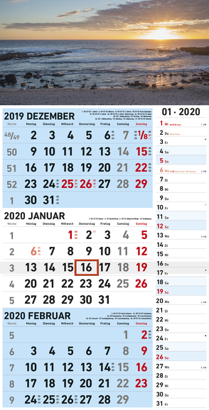 3-Monats-Kombiplaner 2020