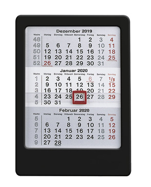 3-Monats-Tischaufsteller 2020 – schwarz – Tischkalender (12 x 16) – Bürokalender – mit Datumsschieber von ALPHA EDITION