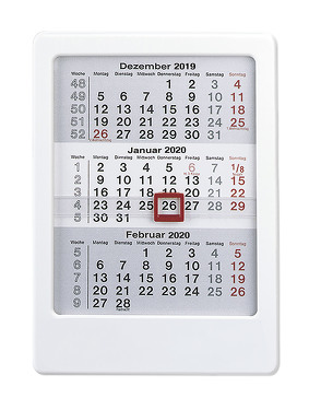 3-Monats-Tischaufsteller 2020 – weiß – Tischkalender (12 x 16) – Bürokalender – mit Datumsschieber von ALPHA EDITION