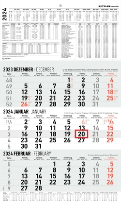 3-Monatskalender groß 2024 30×48,8