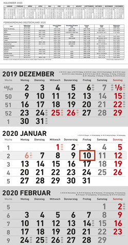 3-Monatsplaner GRAU 2020