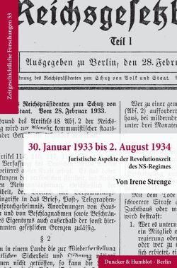 30. Januar 1933 bis 2. August 1934. von Strenge,  Irene