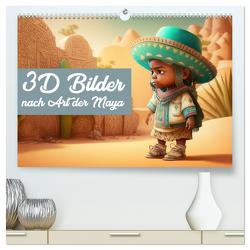 3D Bilder nach Art der Maya (hochwertiger Premium Wandkalender 2024 DIN A2 quer), Kunstdruck in Hochglanz von Brunner-Klaus,  Liselotte