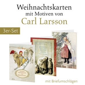 3er-Set Weihnachtskarten mit Motiven von Carl Larsson von Larsson,  Carl
