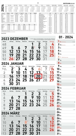 4-Monatskalender Kombi 2024 33×58,8