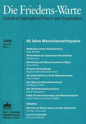 40 Jahre Menschenrechtspakte von Ipsen,  Knut, Rittberger,  Volker, Tomuschat,  Christian