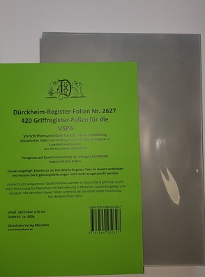 420 DürckheimRegister®-FOLIEN für die VSPA-Bayern von Dürckheim,  Constantin von