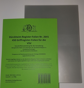 450 DürckheimRegister® -FOLIEN für die VSV-Bayern von Dürckheim,  Constantin von