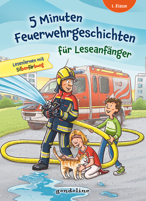 5 Minuten Feuerwehrgeschichten für Leseanfänger, 1. Klasse – Lesenlernen mit Silbenfärbung