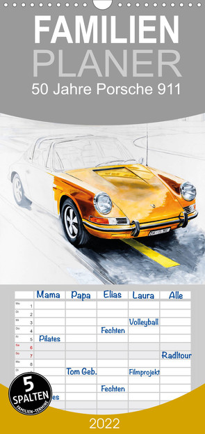Familienplaner 50 Jahre Porsche 911 (Wandkalender 2022 , 21 cm x 45 cm, hoch) von Bartsch / design,  Andreas, bartsch.