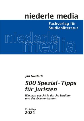 500 Spezial-Tipps für Juristen – 2022 von Niederle,  Jan