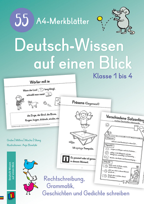 55 A4-Merkblätter Deutsch-Wissen auf einen Blick – Klasse 1 bis 4 von Grabe,  Astrid, Mithra,  Salome P., Mucha,  Andrea, Stang,  Christian