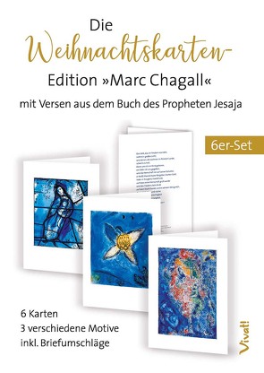 6er-Set Weihnachtskarten »Marc Chagall«