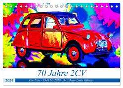 70 Jahre 2CV (Tischkalender 2024 DIN A5 quer), CALVENDO Monatskalender von Glineur alias DeVerviers,  Jean-Louis