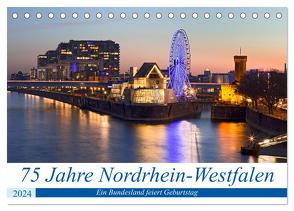 75 Jahre Nordrhein-Westfalen – Ein Bundesland feiert Geburtstag (Tischkalender 2024 DIN A5 quer), CALVENDO Monatskalender von boeTtchEr,  U