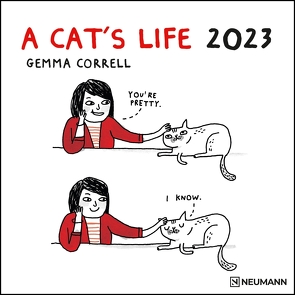 A Cat’s Life 2023 – Wand-Kalender – Broschüren-Kalender – 30×30 – 30×60 geöffnet – Katzen – Cartoon von Correll,  Gemma