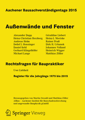 Aachener Bausachverständigentage 2015 von Oswald,  Martin, Zöller,  Matthias