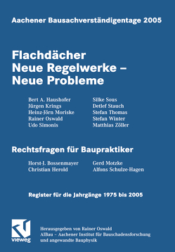 Aachener Bausachverständigentage 2005 von Oswald,  Rainer
