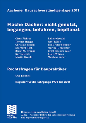 Aachener Bausachverständigentage 2011 von Oswald,  Rainer