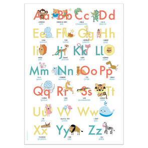 ABC Poster 70,7×100 cm | Alphabet spielerisch mit Tieren lernen | Das ABC-Lernposter mit Groß- und Kleinbuchstaben | von Wirth,  Lisa