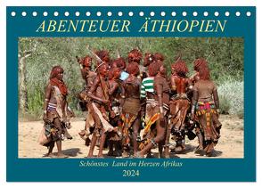 Abenteuer Äthiopien (Tischkalender 2024 DIN A5 quer), CALVENDO Monatskalender von Brack,  Roland
