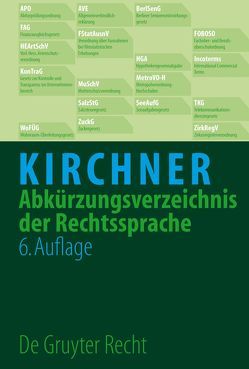 Abkürzungsverzeichnis der Rechtssprache von Kirchner,  Hildebert, Pannier,  Dietrich