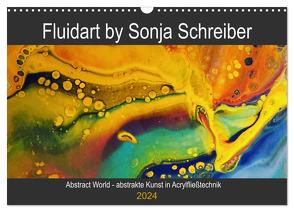 Abstract World – abstrakte Kunst in Acrylfließtechnik (Wandkalender 2024 DIN A3 quer), CALVENDO Monatskalender von Schreiber,  Sonja