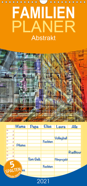 Abstrakt – Familienplaner hoch (Wandkalender 2021 , 21 cm x 45 cm, hoch) von Spescha,  Maurus