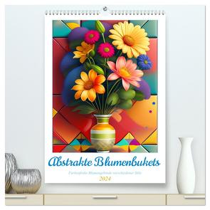 Abstrakte Blumenbukets (hochwertiger Premium Wandkalender 2024 DIN A2 hoch), Kunstdruck in Hochglanz von franky58,  franky58