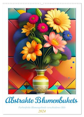 Abstrakte Blumenbukets (Wandkalender 2024 DIN A2 hoch), CALVENDO Monatskalender von franky58,  franky58