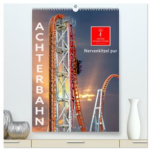 Achterbahn – Nervenkitzel pur (hochwertiger Premium Wandkalender 2024 DIN A2 hoch), Kunstdruck in Hochglanz von Roder,  Peter