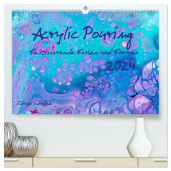 Acrylic Pouring – Faszinierende Farben und Formen (hochwertiger Premium Wandkalender 2024 DIN A2 quer), Kunstdruck in Hochglanz von Vahldiek,  Carola