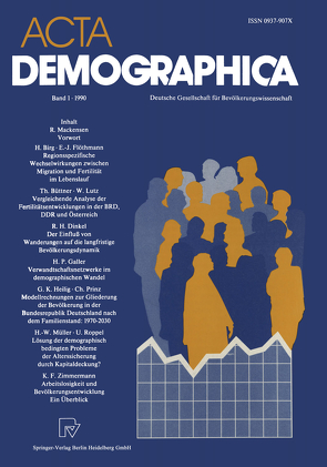 Acta Demographica von Buttler,  Günter, Hoffmann-Nowotny,  Hans-Joachim, Schmitt-Rink,  Gerhard