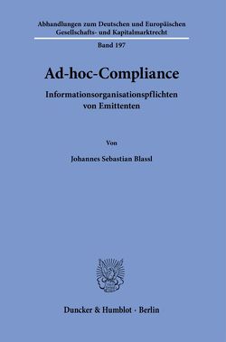 Ad-hoc-Compliance. von Blassl,  Johannes Sebastian